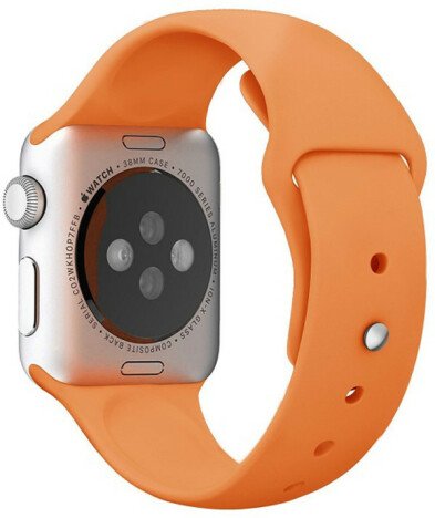 Curea iUni compatibila cu Apple Watch 1/2/3/4/5/6/7, 44mm, Silicon, Orange