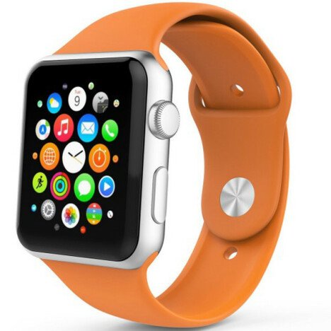 Curea iUni compatibila cu Apple Watch 1/2/3/4/5/6/7, 44mm, Silicon, Orange